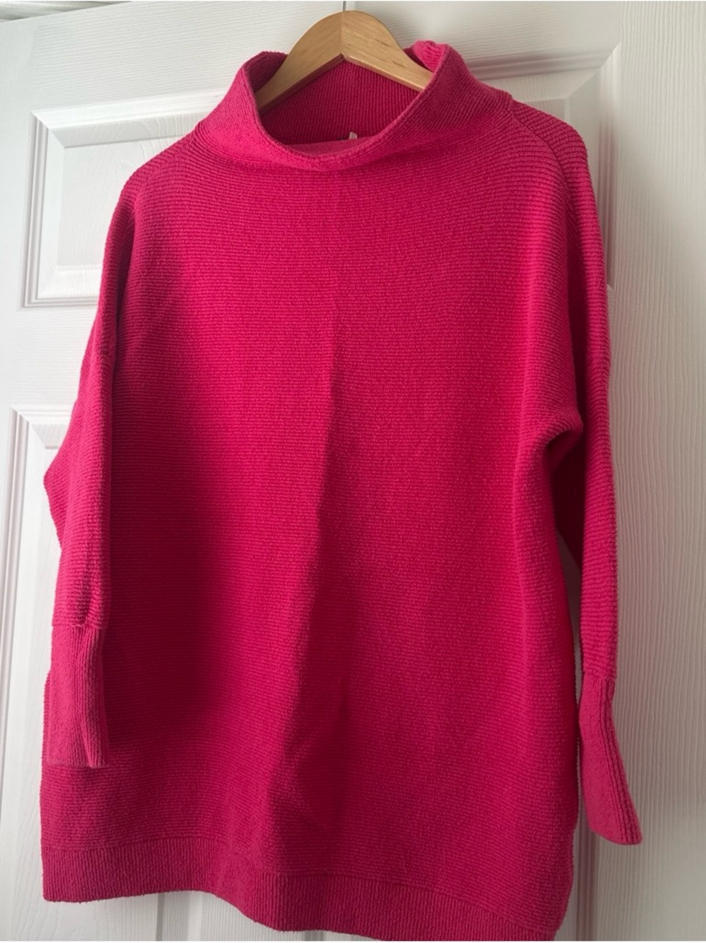 Free People Hot Pink Funnel Neck Sweater Size XS
